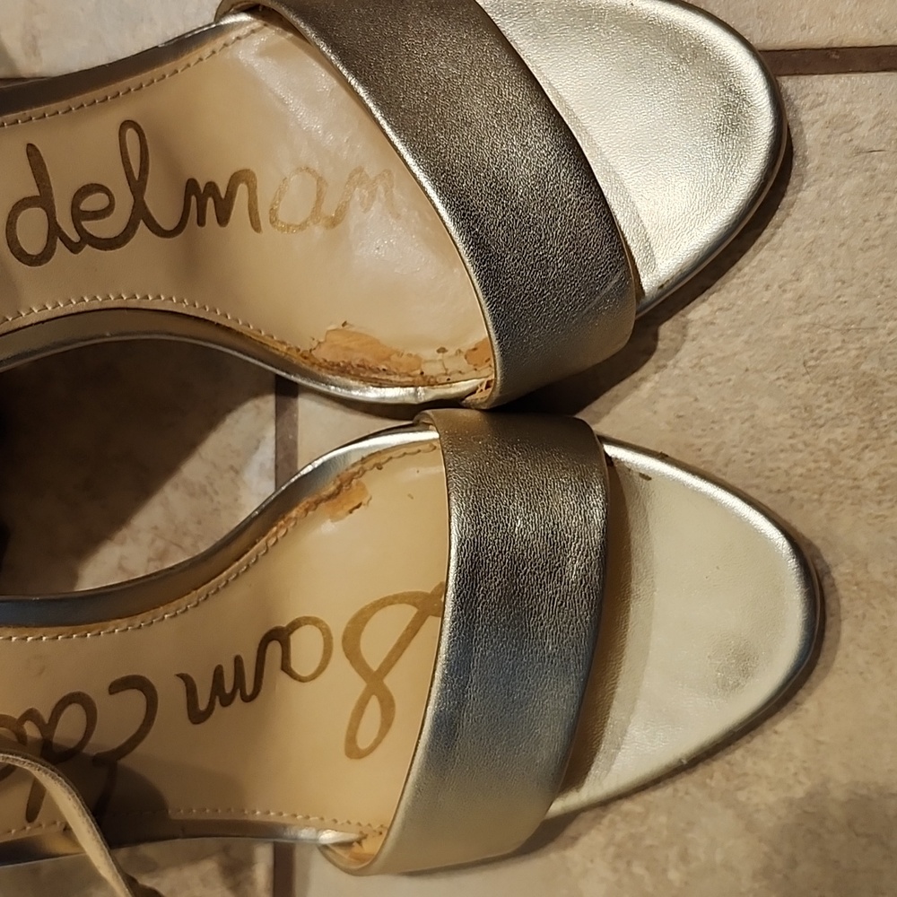 Sam edelman yaro block heels gold size 6.5 - Picture 9 of 13